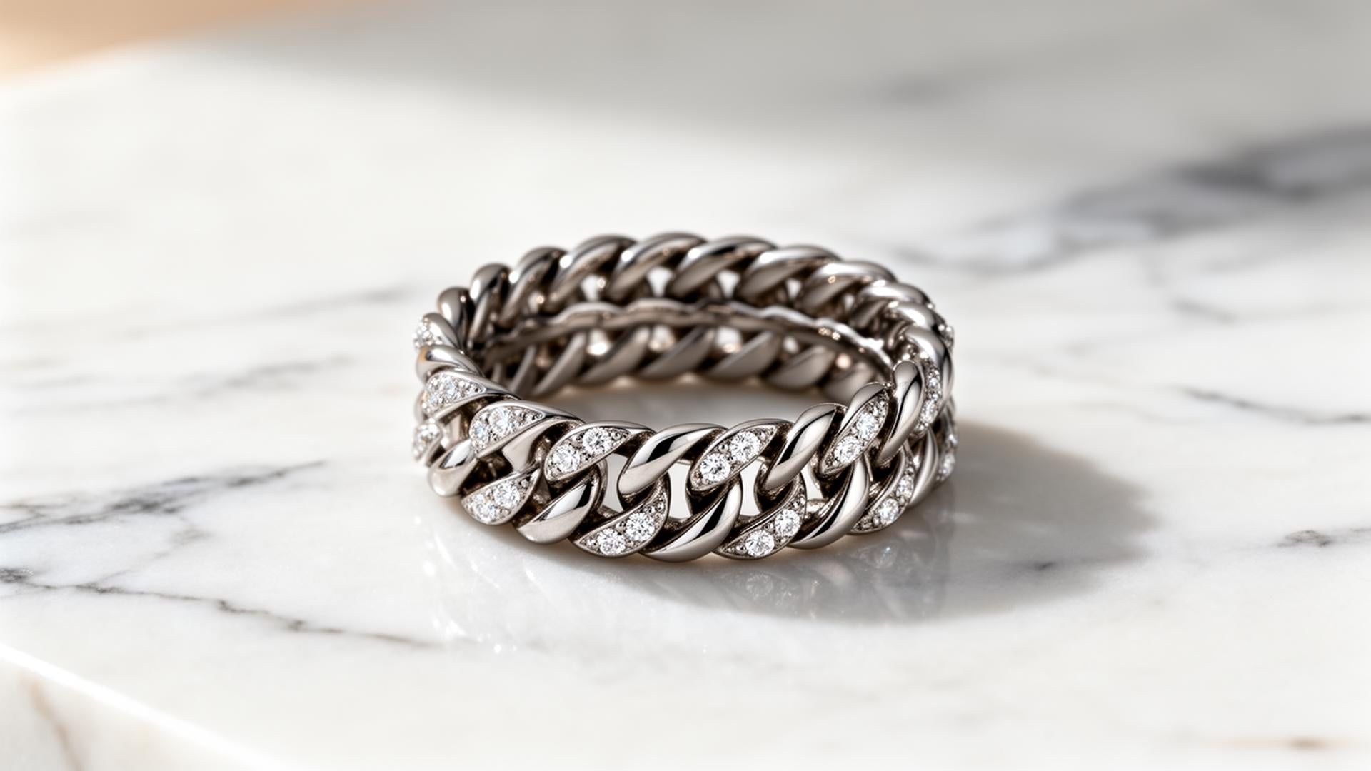 Classic Zircon Twist Chain Rings